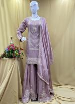 Chiffon Dusty Pink Wedding Wear Embroidery Work Readymade Salwaar Suit